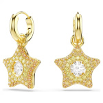 Sublima drop earrings Round cut, Star, Multicolored, 18K gold plated